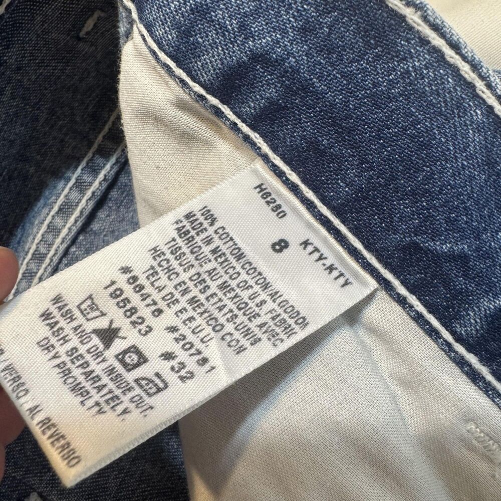 Vintage Tommy Hilfiger Jeans Womens 8 Blue High Rise Carpenter Wide Leg Y2K - Picture 12 of 12